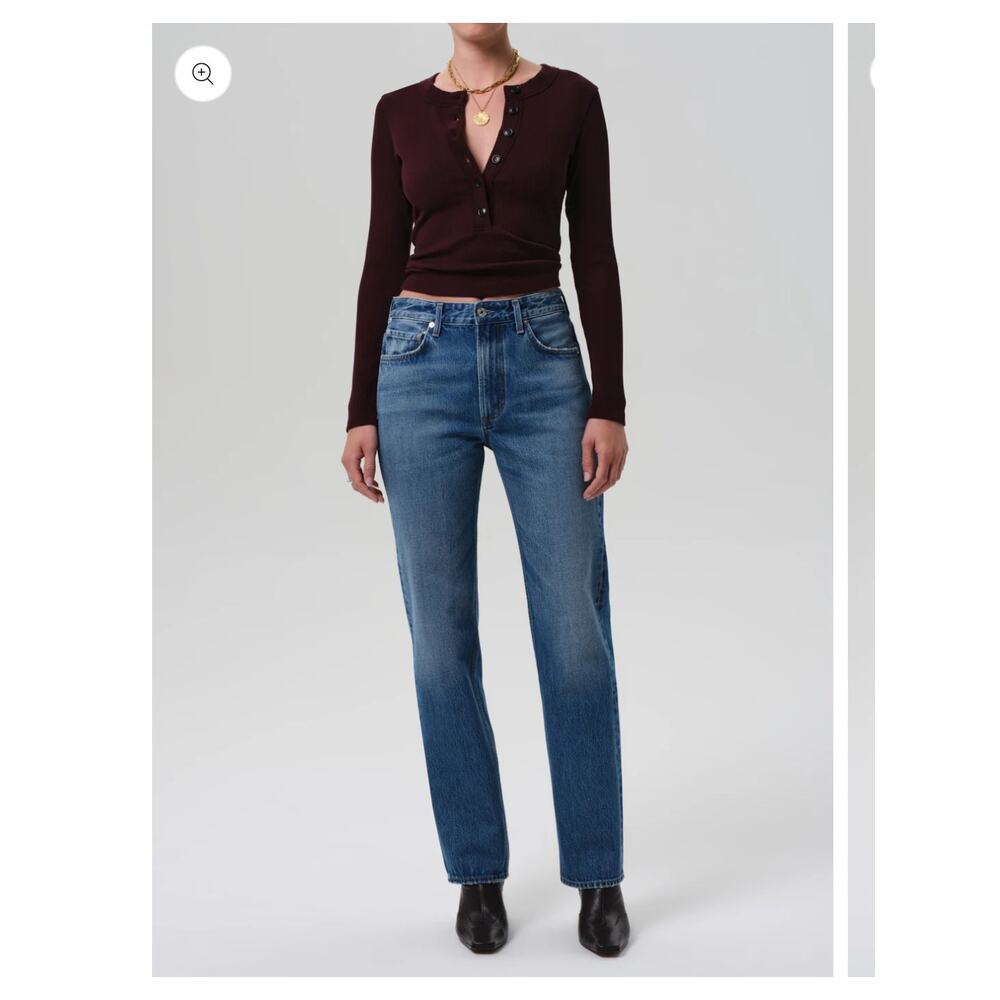 Citizens of Humanity Zurie High Rise Straight Leg Jeans Size 25 Model-off-duty